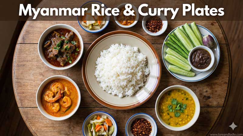One-Pan Myanmar Rice & Curry: Easy Cleanup Plates